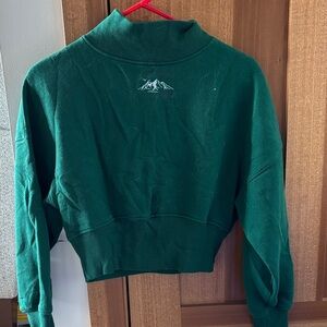Wild Fable Forest Green Cropped Sweatshirt